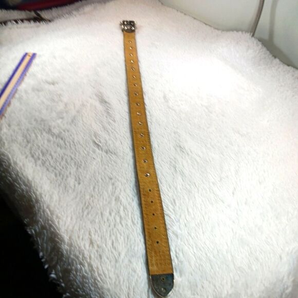 Studded Black Leather Belt with Silver Buckle Moto Bikercore Grunge S/M........ - Picture 14 of 15